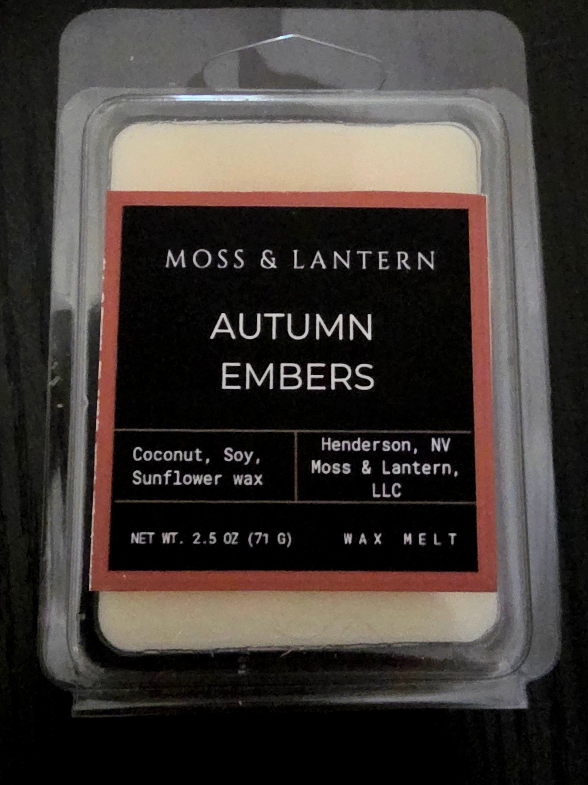 2.5oz Autumn Embers wax melt